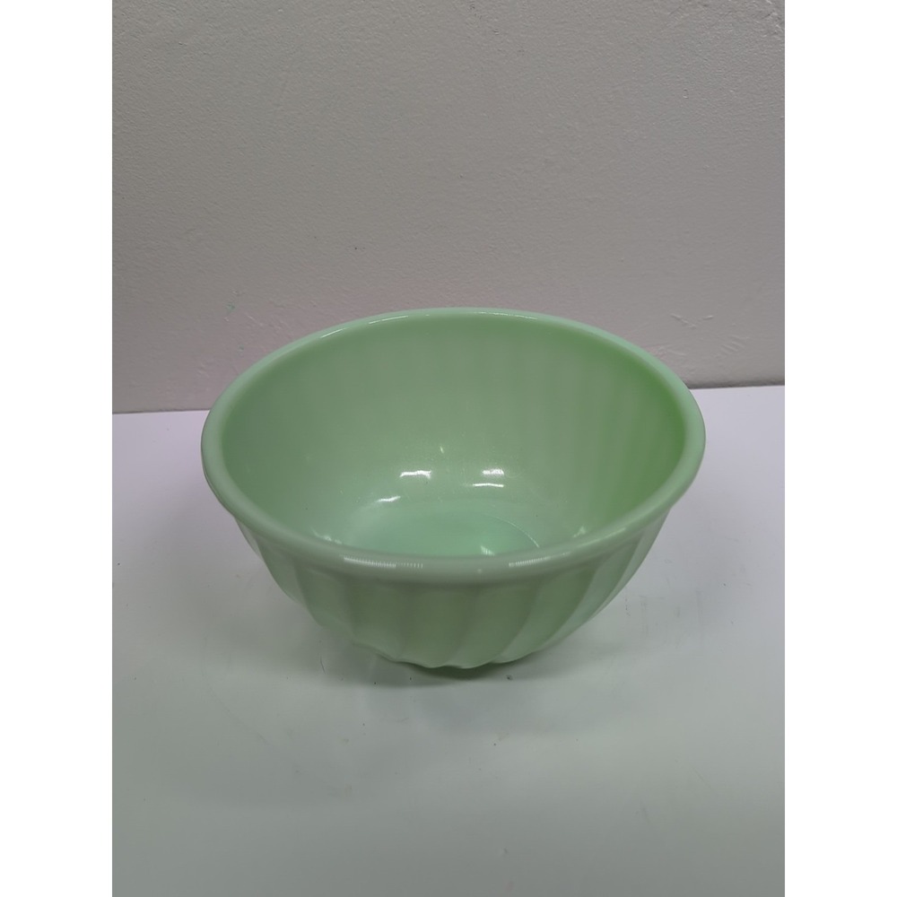 Vintage Fire King Jadeite Mixing Bowl 7 Inches Diameter Green Swirl Pattern